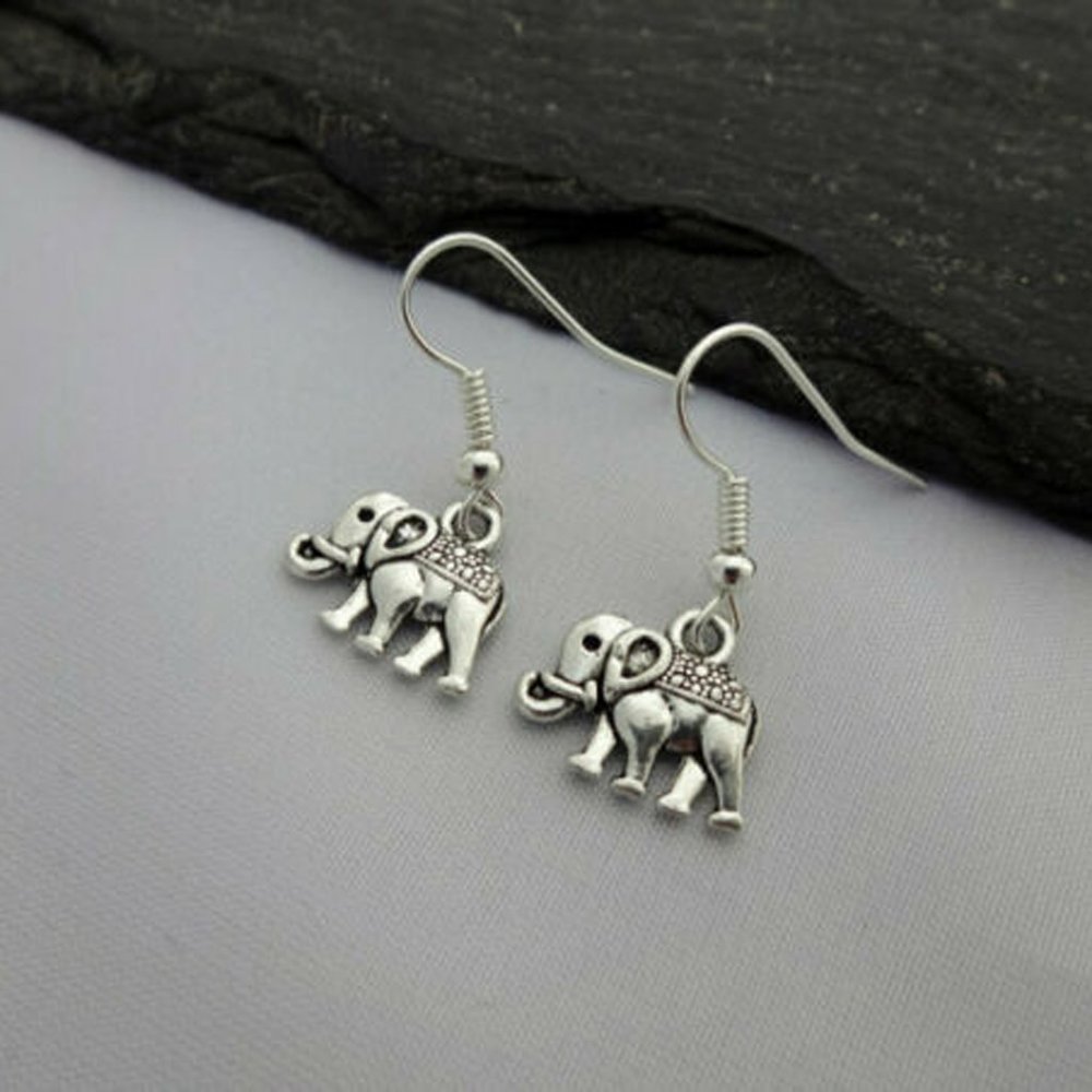 Elephant Silver Earrings - Picture 2 of 5